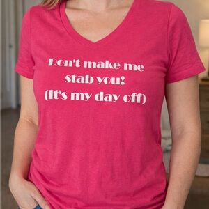 Pink Graphic V-Neck T-Shirt